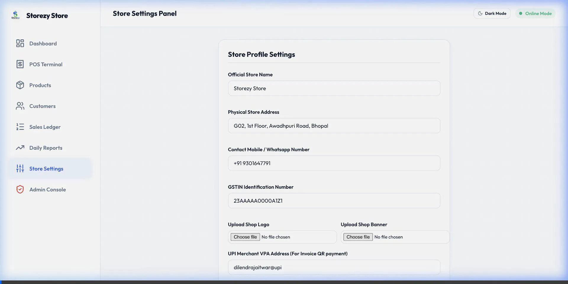 Storezy POS System Demo